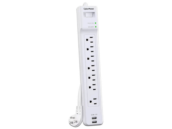 Kit de Multicontactos CyberPower MP1055WWSS, Con Supresor de Picos, Incluye Puerto USB, Paquete de 4 Piezas.