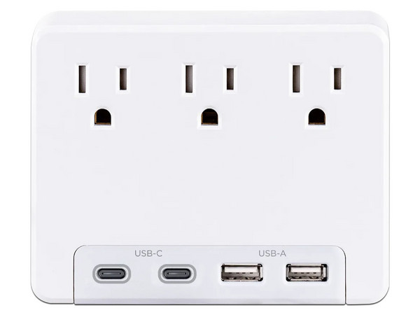 Paquete de Multicontactos y Supresor de Picos CyberPower MP1090WS, 9 Salidas NEMA 5-15P, USB Tipo C, USB Tipo A, Montaje en la Pared y Barra, 2 Piezas, Color Blanco.