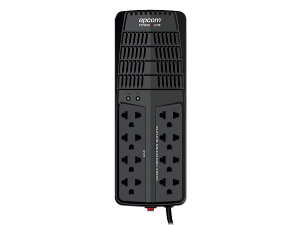 Regulador de Voltaje EPCOM EPL1000AVR, 1000VA/ 500W, 8 Tomacorrientes, Color Negro.