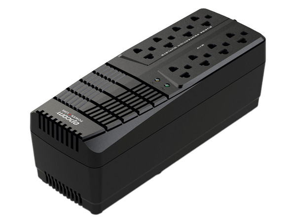 Regulador de Voltaje EPCOM EPL2000AVR, 2000VA/ 1000W, 8 Tomacorrientes, Color Negro.
