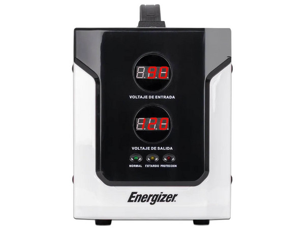 Regulador Energizer ERENRLB25VA, 2500VA (1500W), 2 Salidas Aterrizadas, 120V, Pantalla LED. Color Negro.