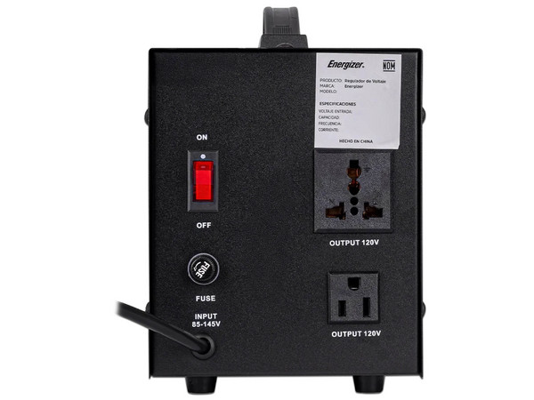 Regulador Energizer ERENRLB25VA, 2500VA (1500W), 2 Salidas Aterrizadas, 120V, Pantalla LED. Color Negro.