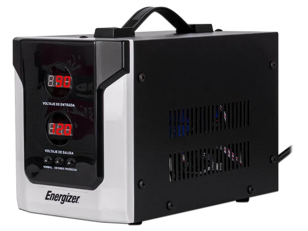 Regulador Energizer ERENRLB25VA, 2500VA (1500W), 2 Salidas Aterrizadas, 120V, Pantalla LED. Color Negro.