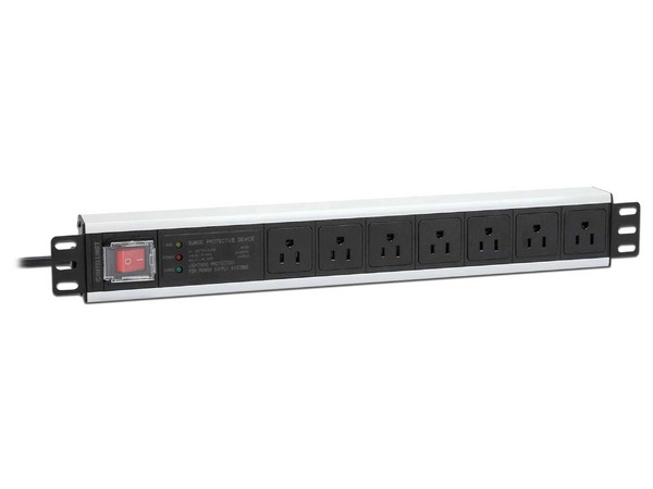 Multicontacto Intellinet para Rack 19\, 7 Posiciones, Tipo EEUU.