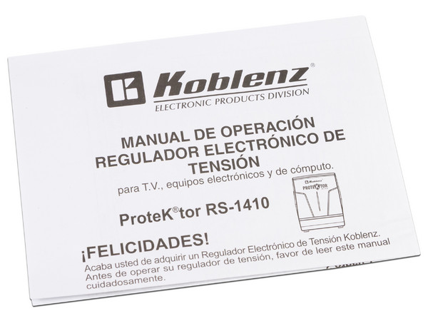 Regulador Koblenz RS-1410 de 1410VA/700W con 8 contactos.