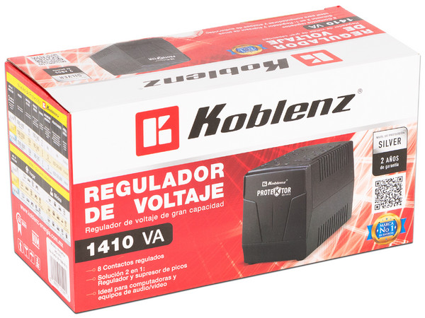 Regulador Koblenz RS-1410 de 1410VA/700W con 8 contactos.