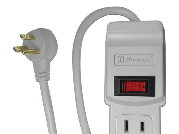 Multicontacto con Supresor de picos Koblenz SS-550 USB de 550 Joules con 5 contactos Nema 5-15R.