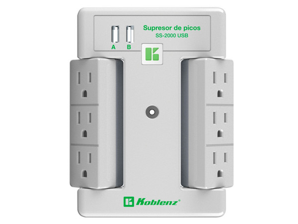 Supresor de Picos Koblenz de 6 Contactos, USB-A.