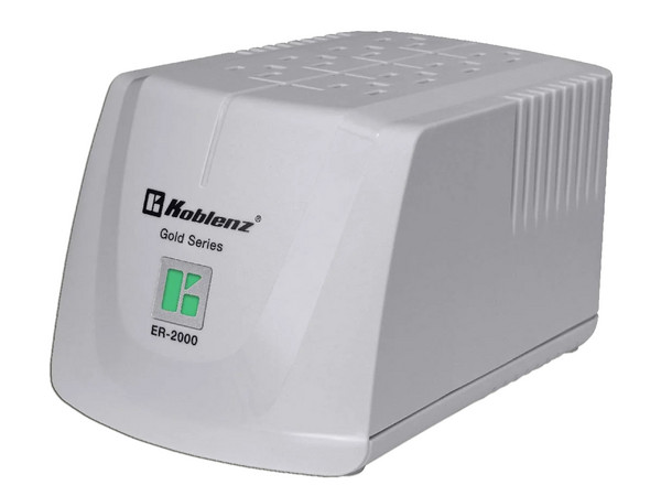Regulador de Voltaje Koblenz ER-2000, 2000VA/800W, 8 contactos. Color Gris.
