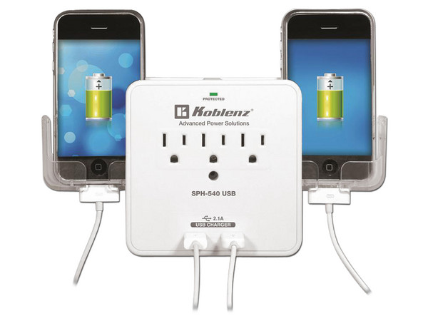 Estación de Carga para Smartphone y MP3's Koblenz SPH-540USB, 3 Contactos, 2 Puertos USB.