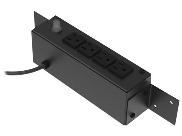 Multicontacto LinkedPro HTCM-S1U de 4 Contactos NEMA 5-14R, 120Vca, Interruptor térmico de 10 A, Instalación en Escritorio o Pared. Color Negro.