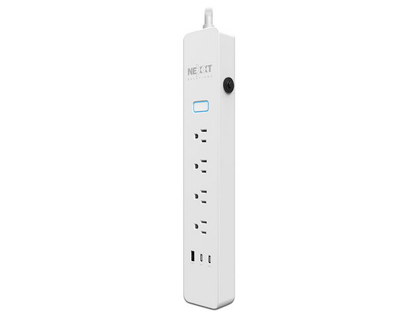 Multicontacto Nexxt NHP-E710, 4 Puertos NEMA 5-15R, 1 Puerto USB Tipo A, 2 Puertos USB Tipo C. Color Blanco.