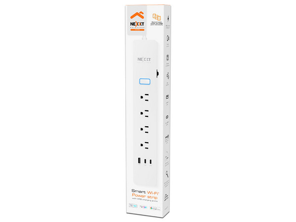 Multicontacto Nexxt NHP-E710, 4 Puertos NEMA 5-15R, 1 Puerto USB Tipo A, 2 Puertos USB Tipo C. Color Blanco.