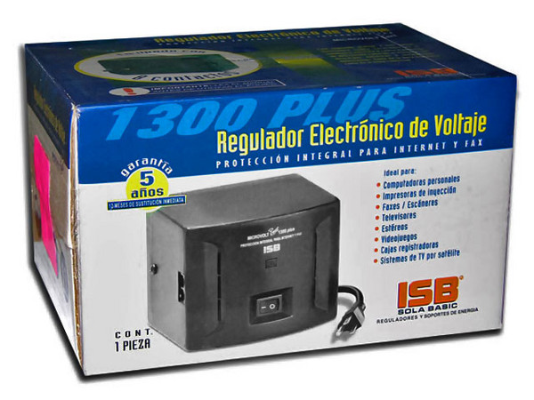 Regulador MICRO-VOLT, 1300VA, 8 contactos.