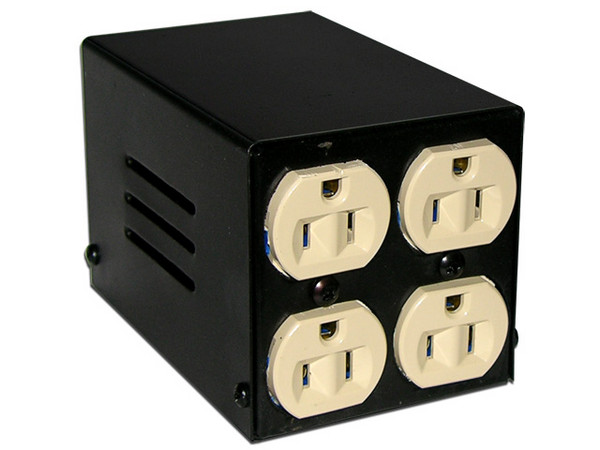 Regulador de Voltaje Voltelec MP de 1000W, 4 contactos. Color Negro