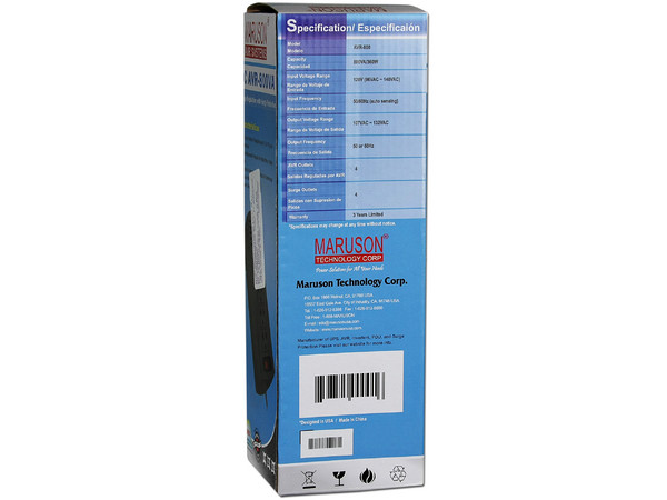 Regulador de Voltaje PC AVR de 800VA/360W, 4 contactos. Color Negro