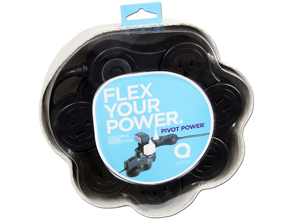Multicontacto Flexible Quirky Pivot Power de 6 Contactos. Color Negro