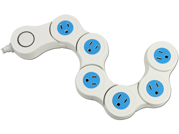 Multicontacto Flexible Quirky Pivot Power de 6 Contactos. Color Blanco 