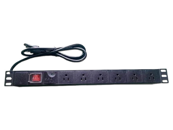 Tomacorriente Horizontal (PDU) SAXXON PDU06-15A con 6 Contactos NEMA 5-15P, 120V, 15A.