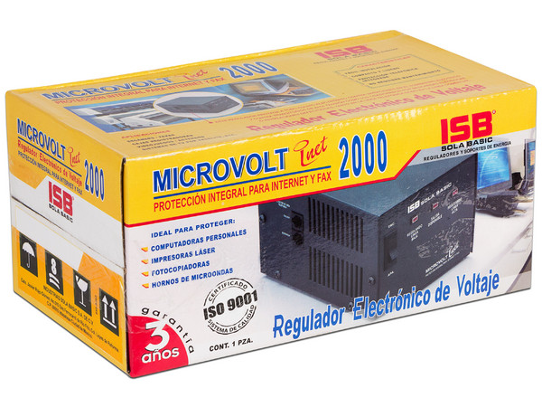 Regulador Sola Basic Microvolt 2KVA, DN-21-202 con 4 contactos.