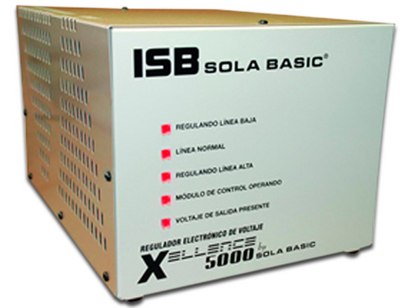 Regulador Sola Basic XL-13-230 de 3,000 VA con 2 contactos. Color Blanco.