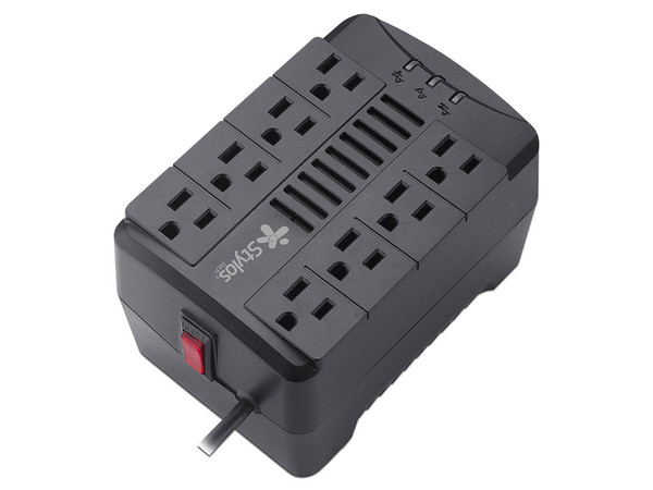 Regulador Stylos STRE480B de 480W, 8 contactos. Color Negro.