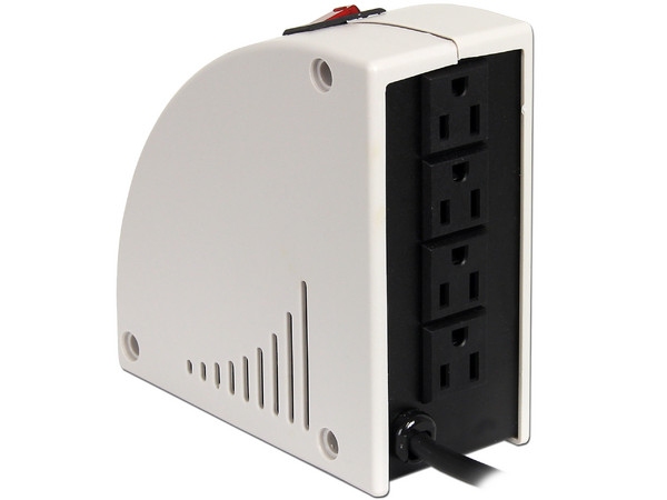 Regulador de Voltaje TDE de 1KVA, Diseño Curvo, Color Beige, 4 Contactos + Protección para Teléfono