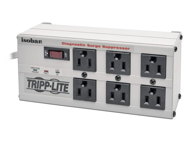 Regulador Tripp-Lite 120VA/1440W con 6 contactos.
