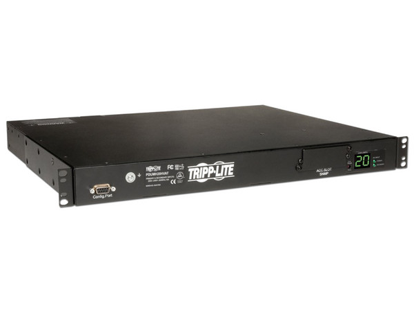 ATS / PDU Conmutador de transferencia automática con medidor digital de corriente Tripp-Lite de 10 contactos, monofásico.