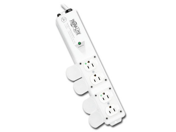 Multicontacto con supresor de picos TrippLite de 4 contactos de grado hospitalario.