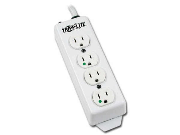 Multicontacto con supresor de picos TrippLite PS-415-HG de 4 contactos de grado hospitalario.