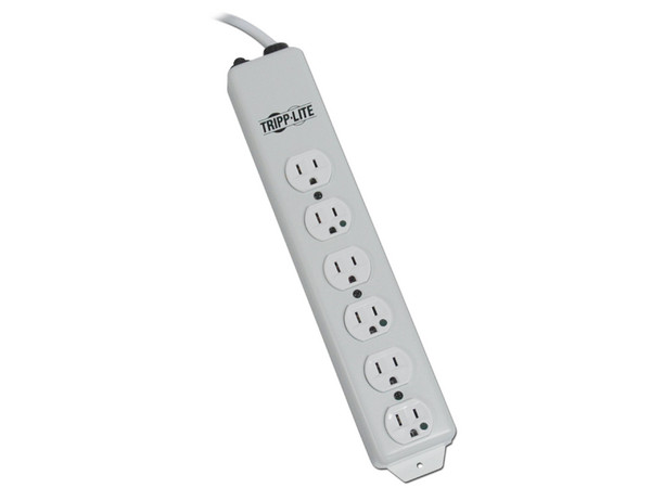 Multicontacto con supresor de picos TrippLite de 6 contactos de grado hospitalario.