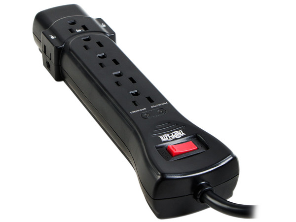 Barra de contactos Tripp Lite Protect It! con 7 contactos, 2.13m. Color Negro.