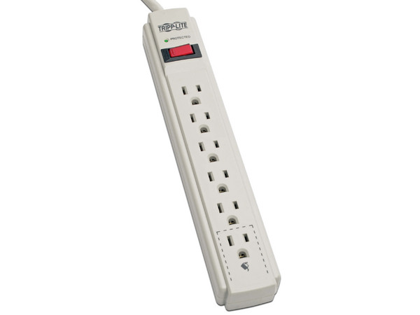 Multicontacto con supresor de picos TrippLite de 6 contactos.