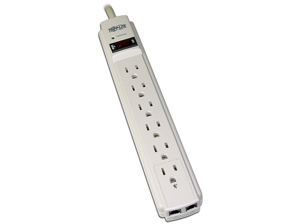Multicontacto con Supresor de Picos TrippLite con Protección para Fax/Módem.