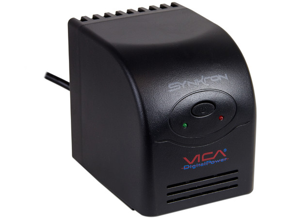 Regulador Vica Synkron 1000W, 8 Contactos y Protección para Linea Teléfonica, Color Negro.