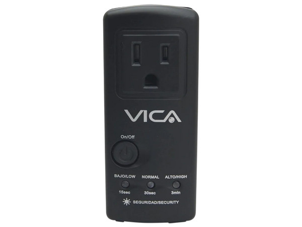 Regulador con Supresor de Picos VICA VP-132 de 2500 VA / 1800W, 1 Contacto, para Electrodomésticos, Color Negro.