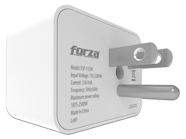 Protector de Sobretensión Forza FSP-112W, AC 110/220 V, 1 x Nema 5-15P, Wall Plug. Color Blanco.