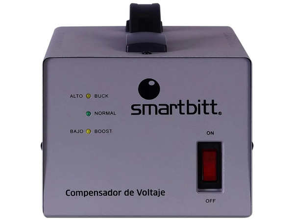 Regulador smartbitt SBC2400VM 2400VA con 1 contacto, Supresión de Picos, Color Negro.