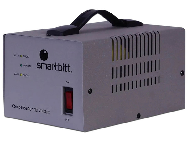 Regulador smartbitt SBC2400VM 2400VA con 1 contacto, Supresión de Picos, Color Negro.