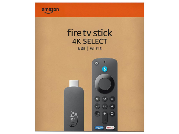 Reproductor para Transmisión Amazon Fire TV Stick 4K Select, Fire OS, Resolución 4K Ultra HD, Wi-Fi, HDMI.