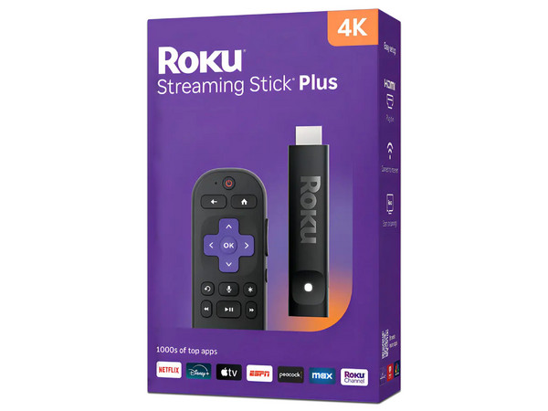 Reproductor de Streaming Multimedia Roku Stick+, HDMI, 4K UHD. Color Negro.