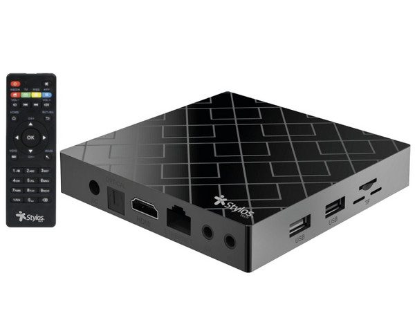 TV Box Stylos 4K con Android 9.0, Memoria RAM de 1GB, Almacenamiento 8GB (Convierte tu TV convencional en Smart TV). Producto con desgaste