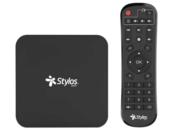 TV Box Stylos STVTBX6B con Android TV 10, Memoria RAM de 2GB, Almacenamiento 16GB, Wi-Fi, Ethernet, USB, MicroSD.