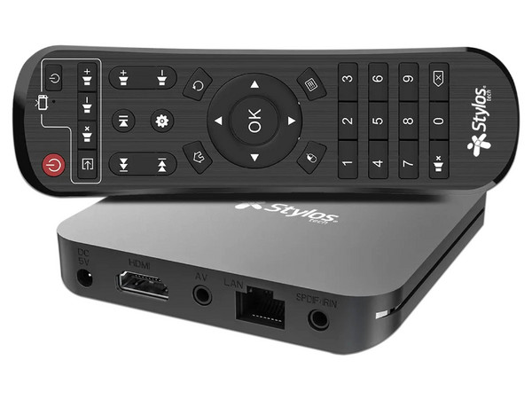 TV Box Stylos STVTBX6B con Android TV 10, Memoria RAM de 2GB, Almacenamiento 16GB, Wi-Fi, Ethernet, USB, MicroSD.