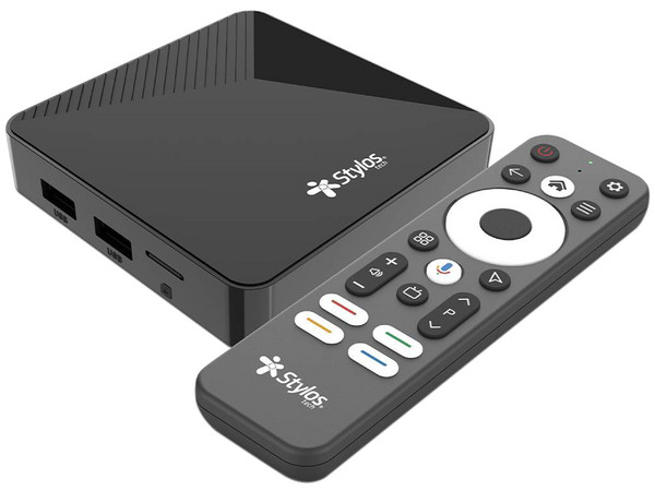 TV Box Stylos STVTBX7B, Resolución 4K (3840 x 2160), 2GB RAM, Almacenamiento de 16GB, HDMI, USB Tipo A, Andriod 14. Color Negro.
