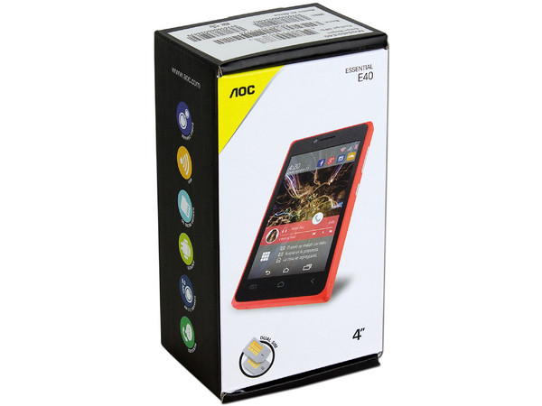Smartphone AOC E40 Black con Pantalla IPS Capacitiva 4 Touch de 4.0