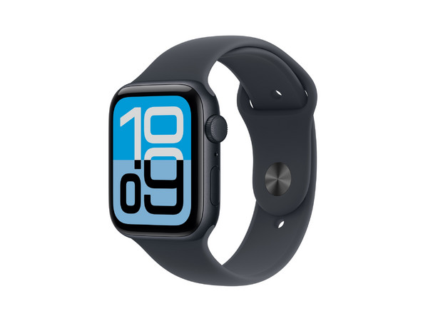 Apple Watch SE 3 GPS
Procesador S10, Pantalla Retina LTPO OLED de 44mm, 
Wi-Fi, Bluetooth, GPS, 
WatchOS, Sport Band,
Color Midnight.