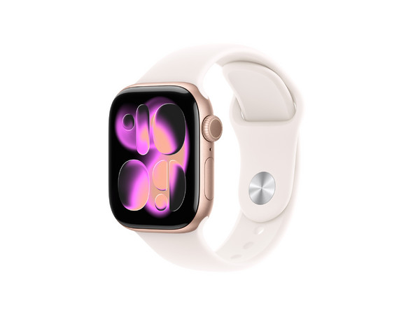 Apple Watch Series 11 de 42mm,
Pantalla OLED, 
Sensor Eléctrico de Frecuencia Cardiaca,
Bluetooth,
Correa Deportiva, 
WatchOS, 
Color Oro Rosa.