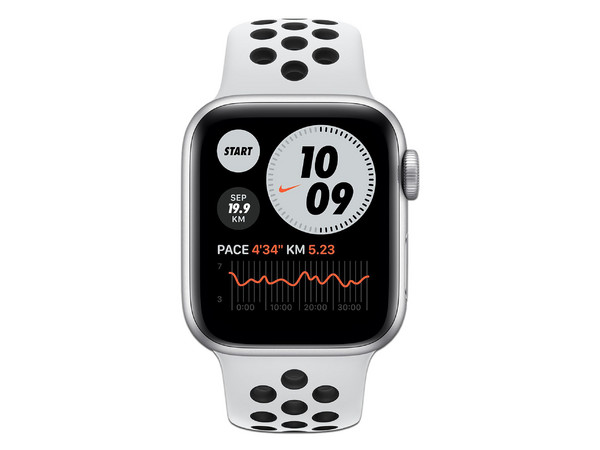 Apple Watch Nike SE de 40mm con GPS,
Procesador S5 de doble núcleo de 64 bits,
Pantalla Retina OLED con ForceTouch,
Wi-Fi, Bluetooth,
WatchOS. Color Plata.